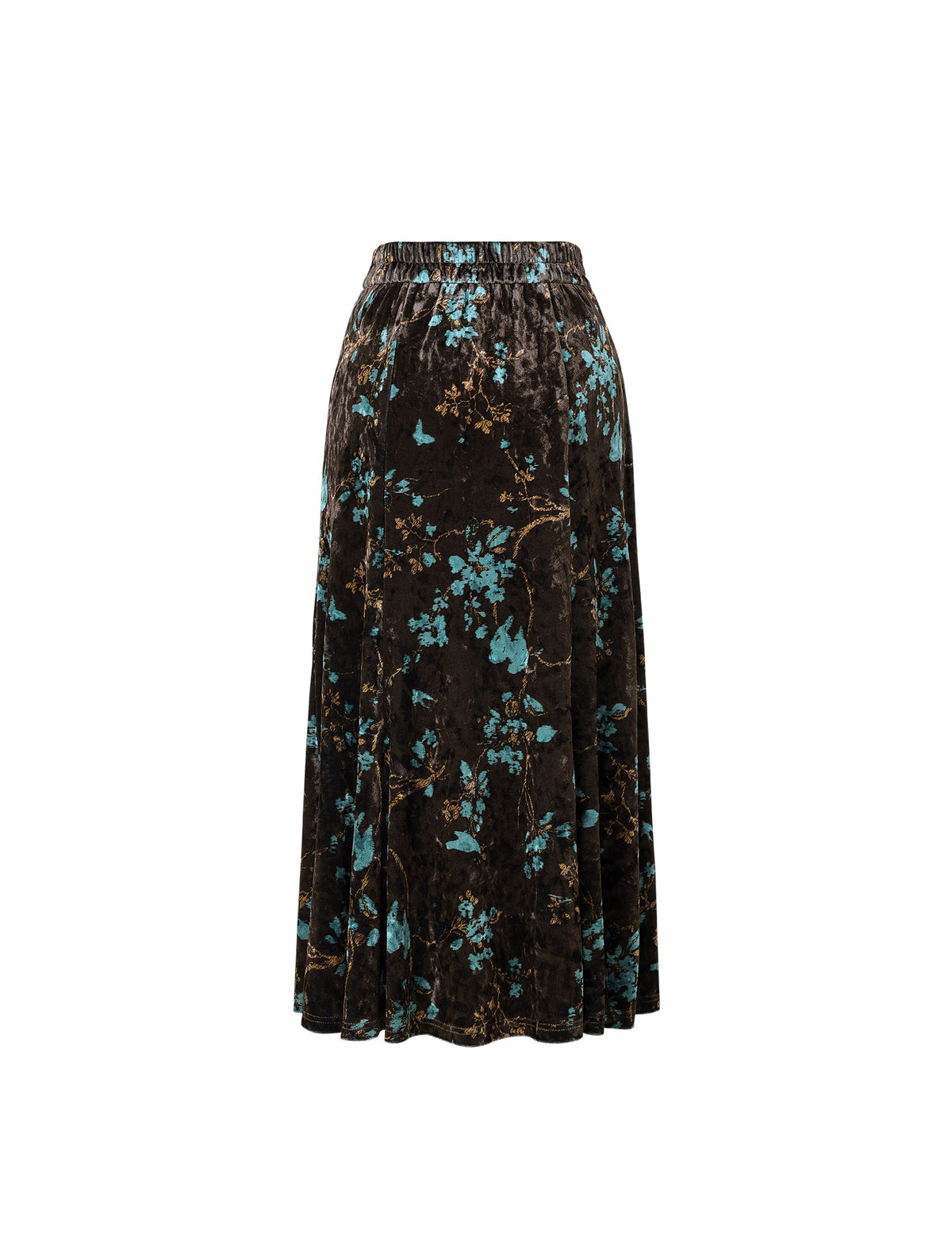 Floral Print High-Waist A-Line Midi Skirt