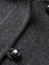 100% Wool Gray Double-Faced Lapel Mid-Length Coat
