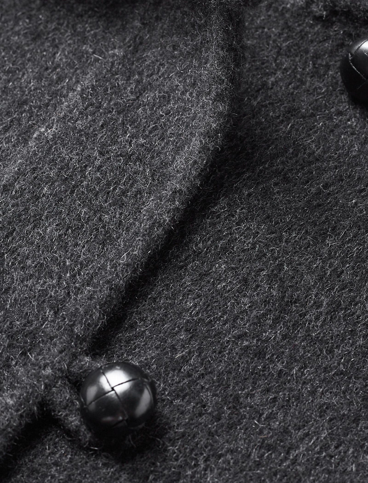 100% Wool Gray Double-Faced Lapel Mid-Length Coat