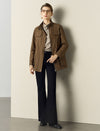 Khaki Textured Mock-Neck Long-Sleeve Knit Top