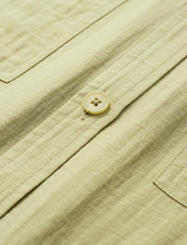 Yellow Loose Long-Sleeve Utility Shirt