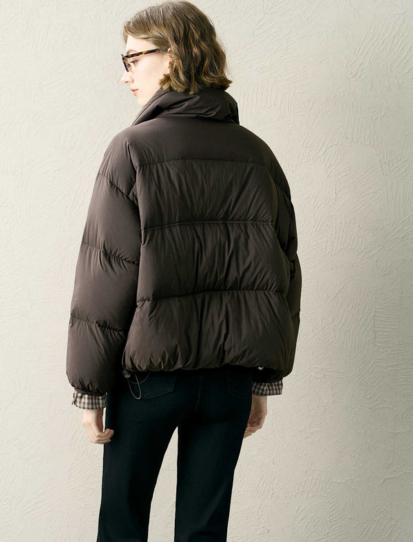 Stand-Collar Side Pocket Down Jacket