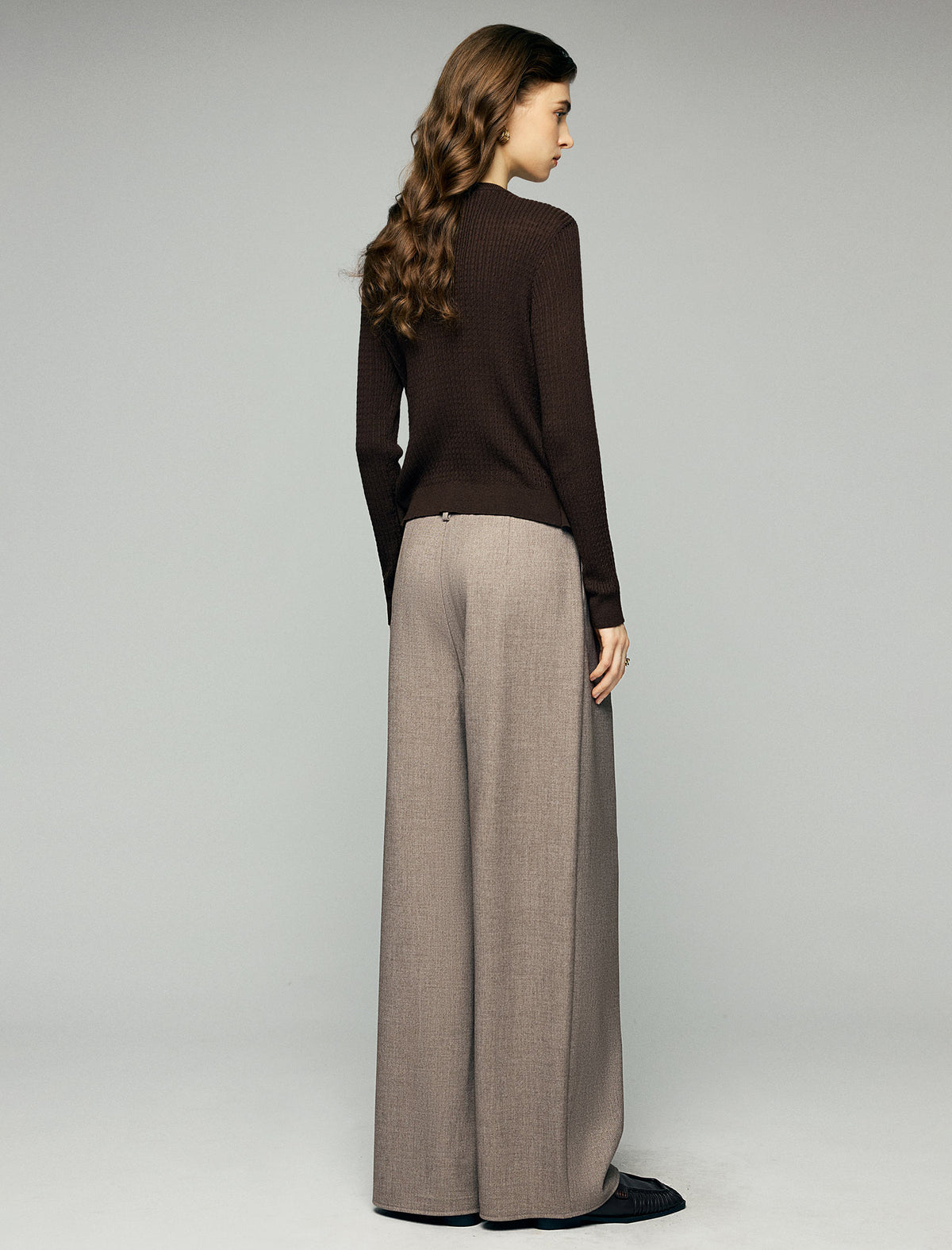 Blend Textured Long Sleeve Button Front Cardigan