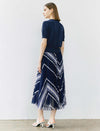 Elegant Printed Pleated Skirt