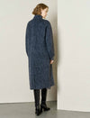 Textured Wool-Alpaca Blend Stand Collar Long Coat