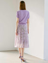 Floral Chiffon Pleated A-Line Skirt