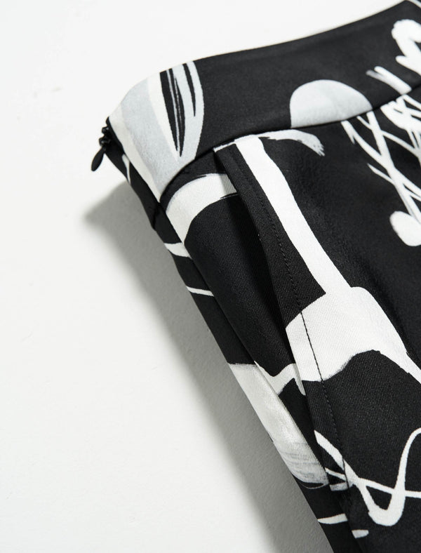 Abstract Print Midi Skirt