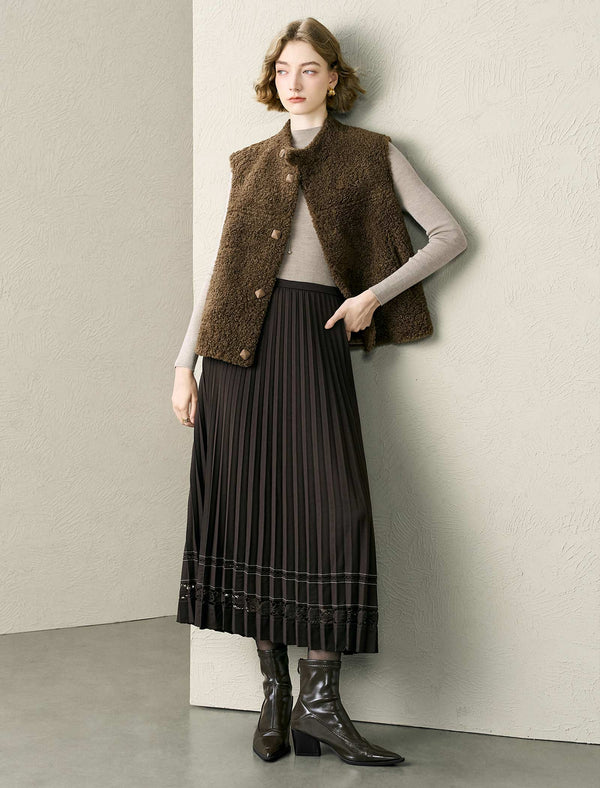 Reversible Faux Shearling And Faux Leather Vest