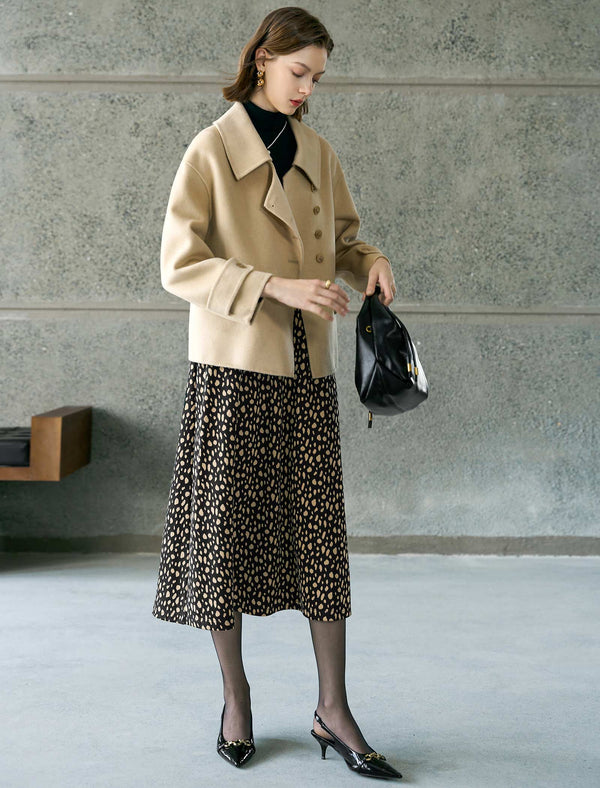 Asymmetric Button Wool-Blend Jacket