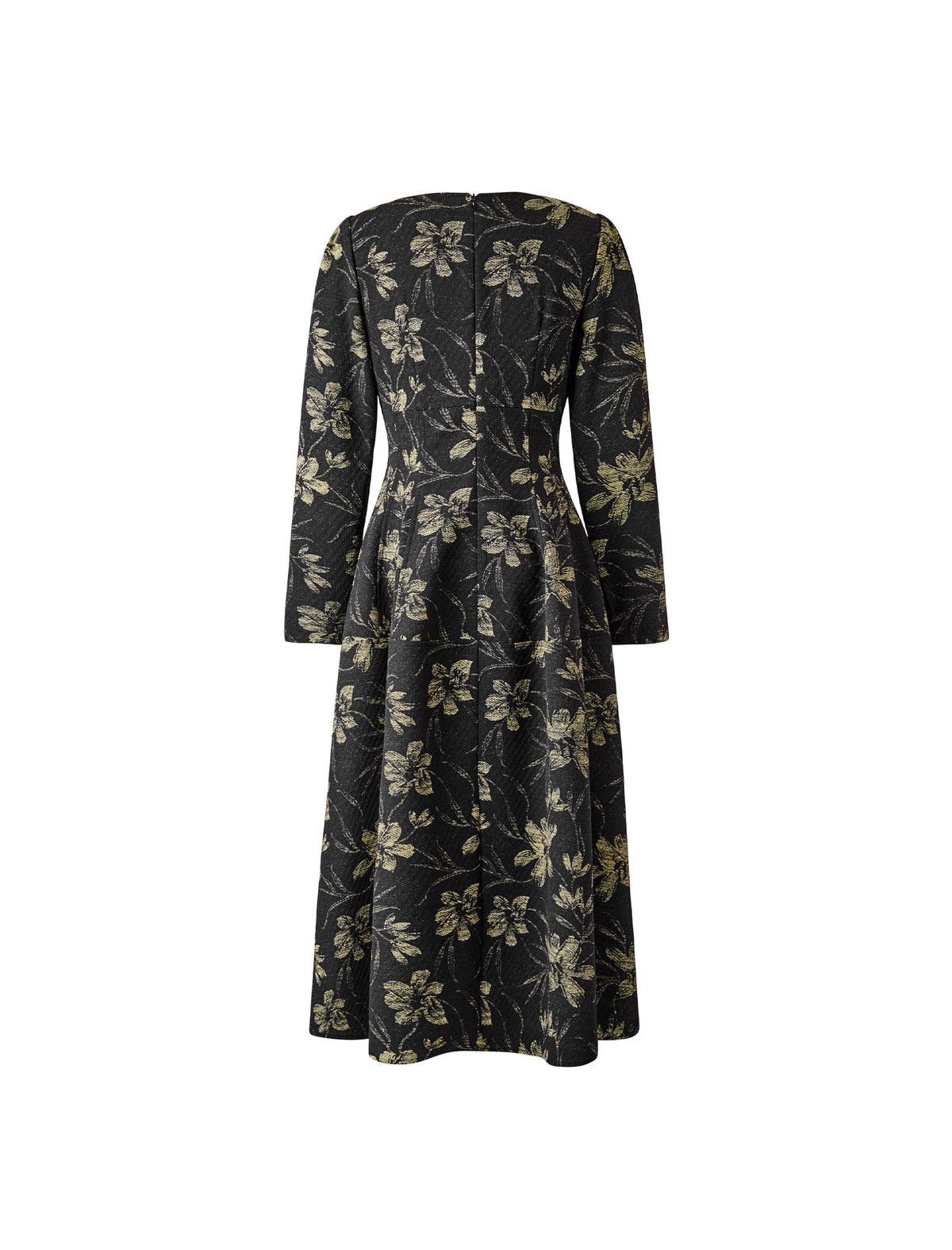 Floral Print Long-Sleeve Column Maxi Dress