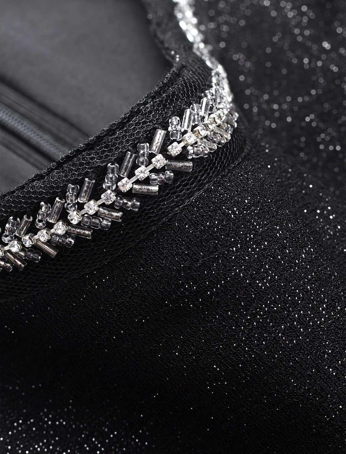 Chain Neckline Sparkle Midi Dress