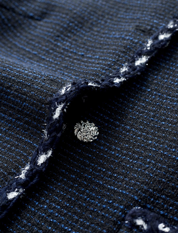 Navy Blue Tweed Jacket