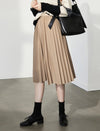 Pleated A-Line Midi Skirt