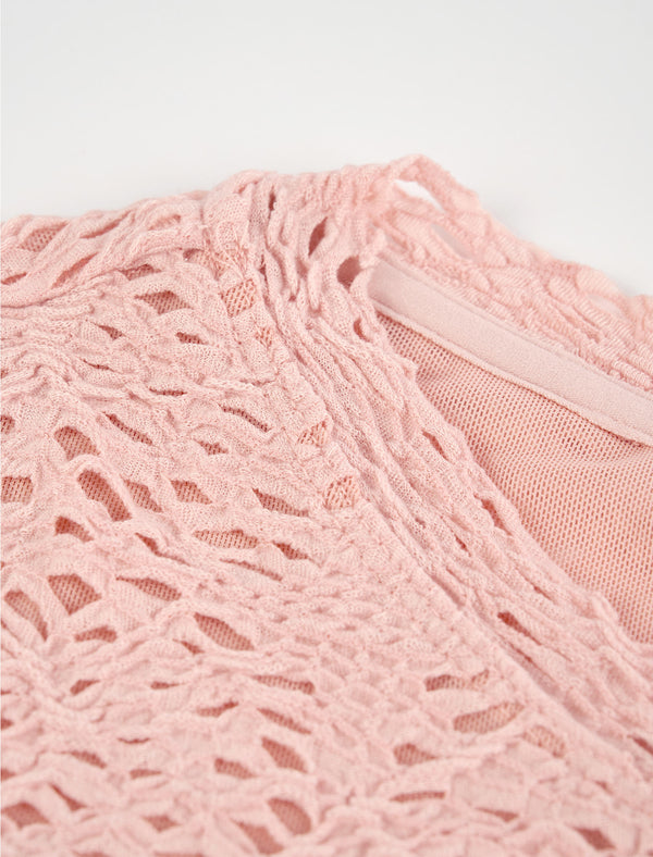 Pink Lace Long Sleeve Top