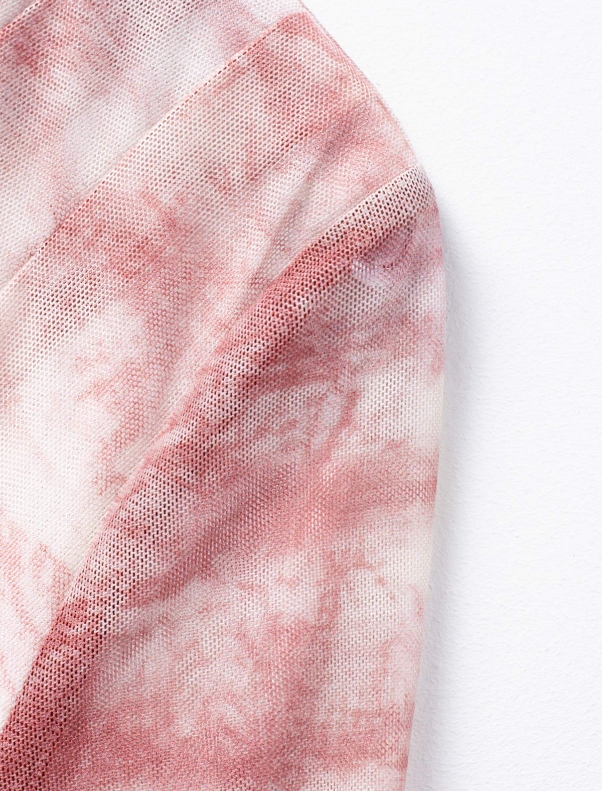 Tie Dye V-Neck Wrap Elbow Sleeve Top