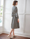 Floral Print V-Neck Long Sleeve Dress
