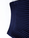 Navy High Waist Pleated Midi Skirt