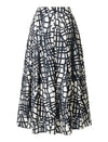 Geometric Print Pleated Midi Skirt