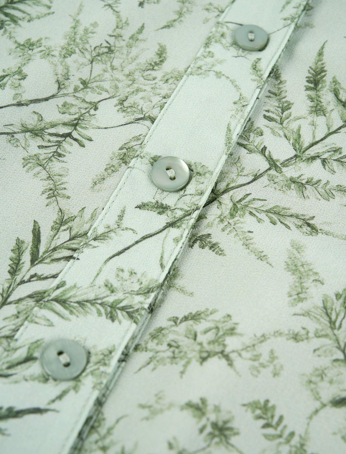 Plant Print Tiered Shirt Dress