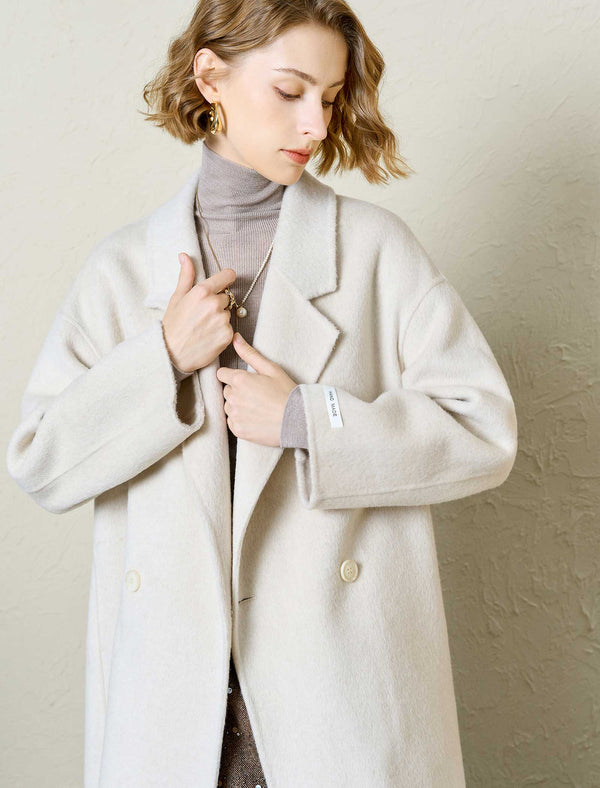 100% Australian Superfine Wool Double-Breasted Coat