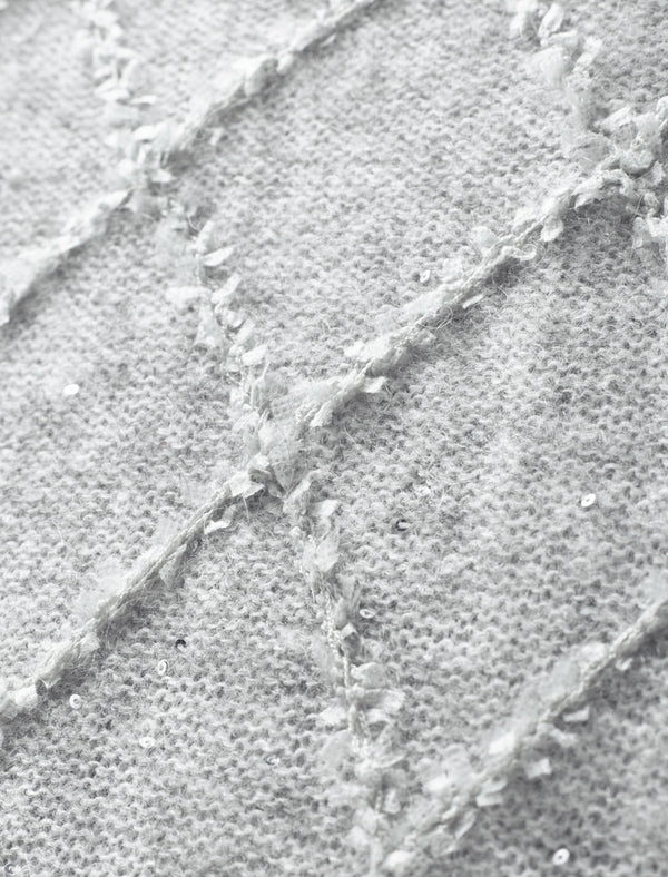 Mohair Sequins Diamond Knit Sweater