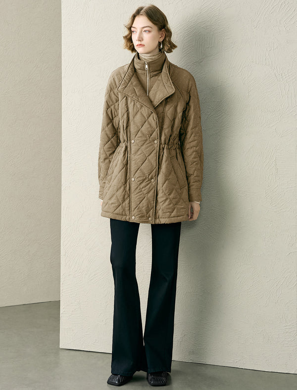 Quilted Polka Dot Padded Coat