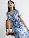 V-Neck Printed Mermaid Dress