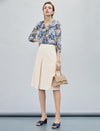 High-Waisted Slit A-Line Skirt