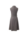 Wool Blend Sleeveless Belted Dress