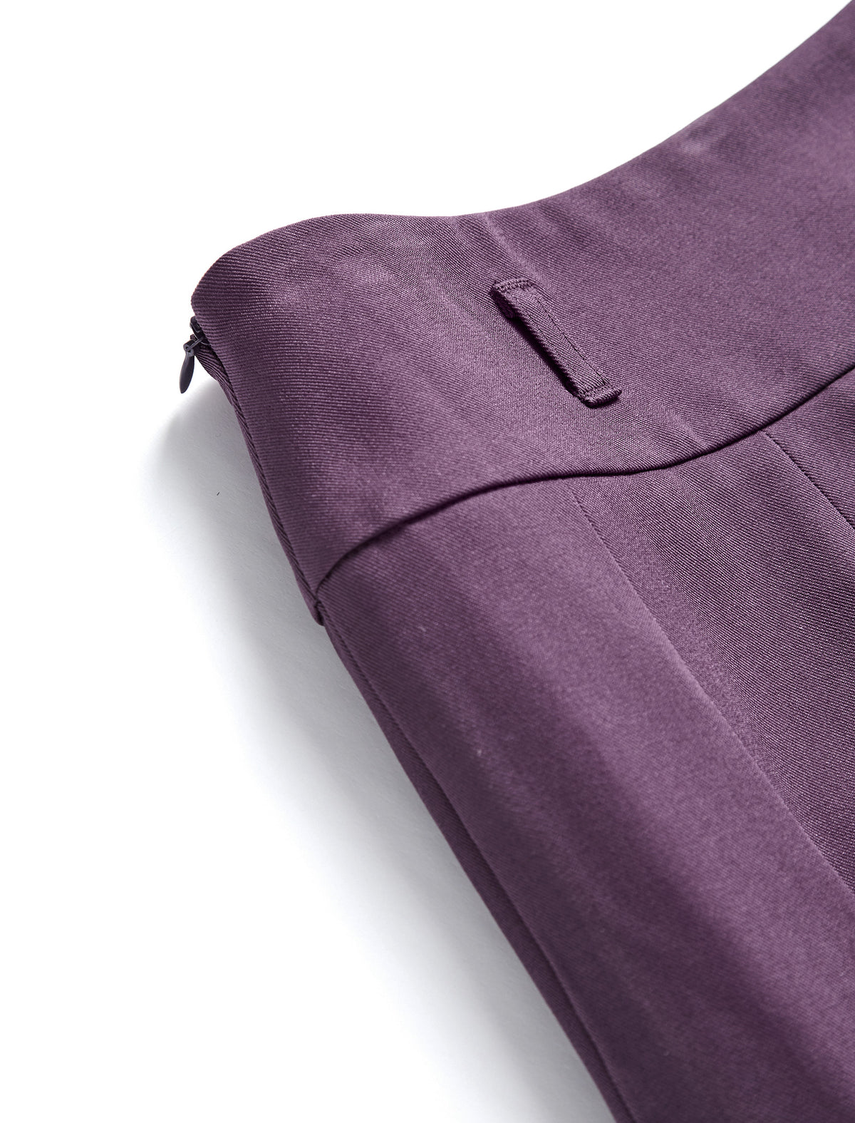 Purple Pleated Midi Skirt