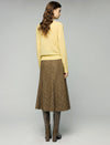 Wool Blend Floral Applique Pearl-Embellished Raglan-Sleeve Cardigan