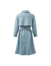 Collared Button-Front Belted Trench Coat