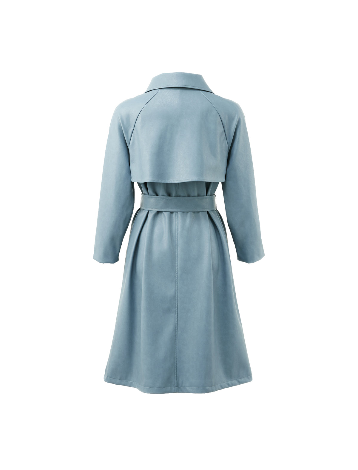 Collared Button-Front Belted Trench Coat