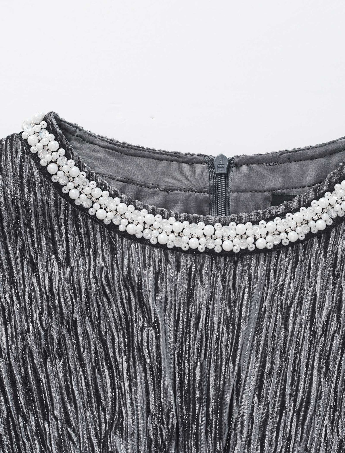 Velvet Waist-Defining Long-Sleeve Dress