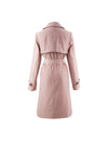 Long Sleeve Double-Breasted Belted A-Line Trench Coat