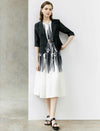 Printed Waist-Cinched Sleeveless Dress