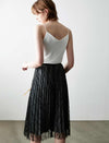 Elegant Lace Pleated A-Line Skirt