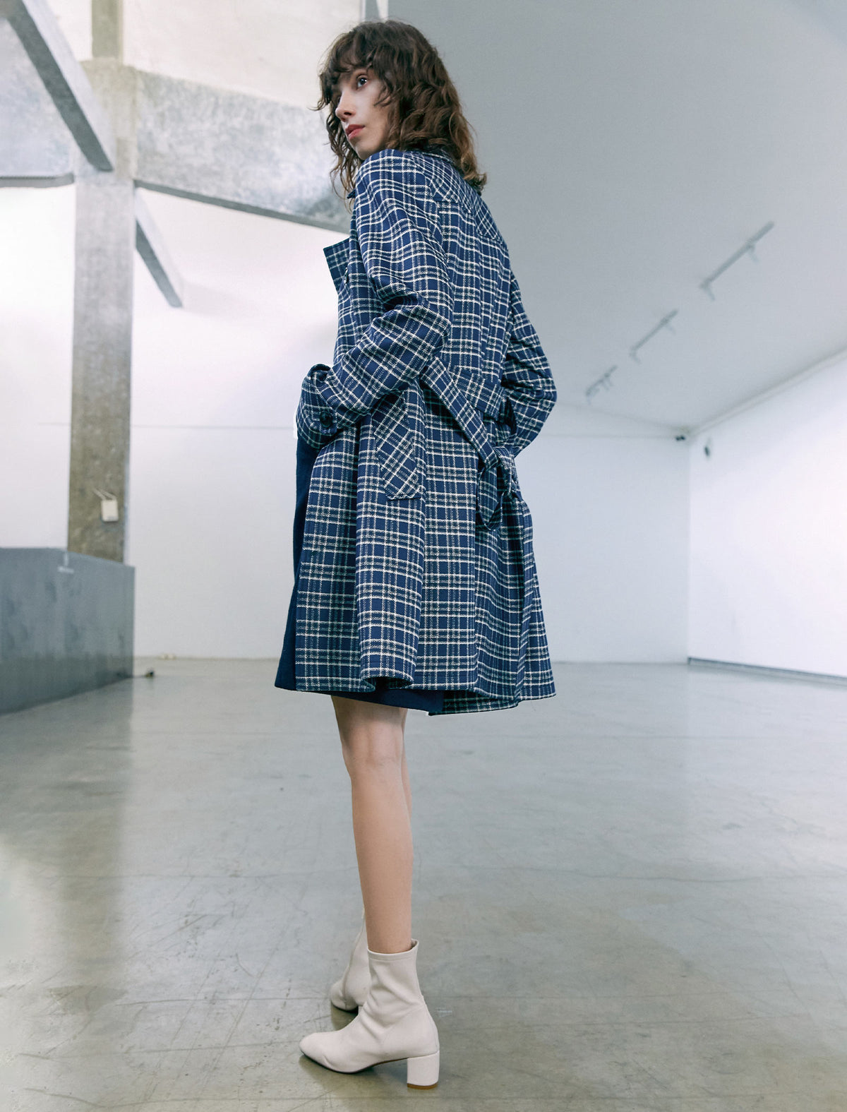 Collared Double-Breasted Belted Relaxed Trench Coat