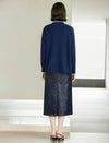Heart Embroidered Round-Neck Button-Front nit Cardigan