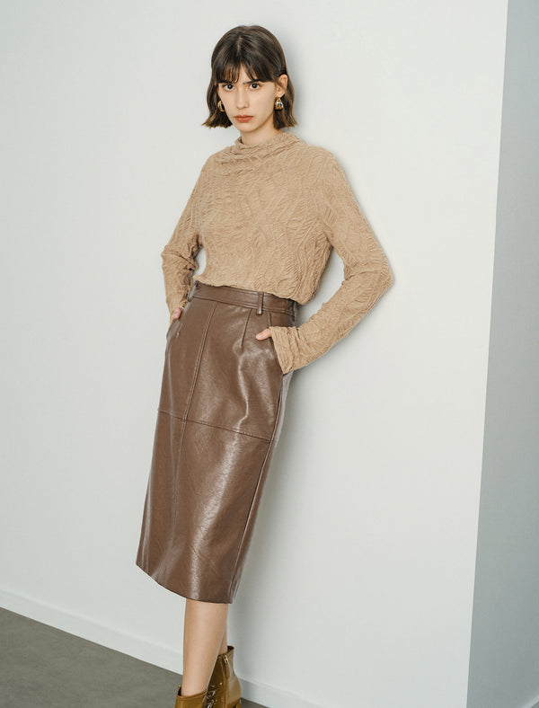 Textured Mock Neck Top