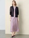 Light Pink Polka Dot Sleeveless Midi Dress