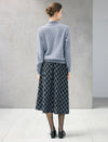 Diamond-Pattern High-Waist Mermaid Midi Skirt