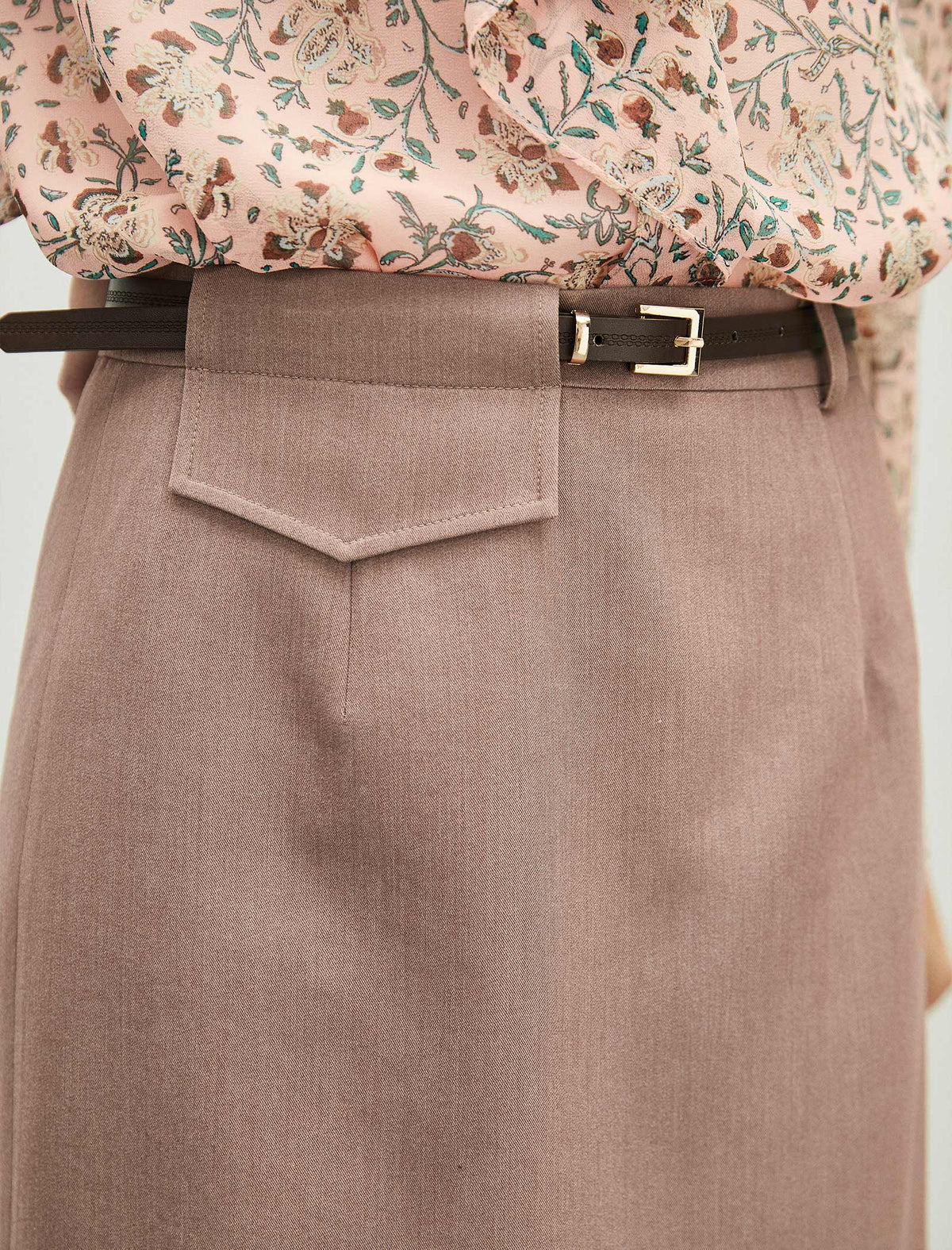 Tailored Midi Pencil Skirt