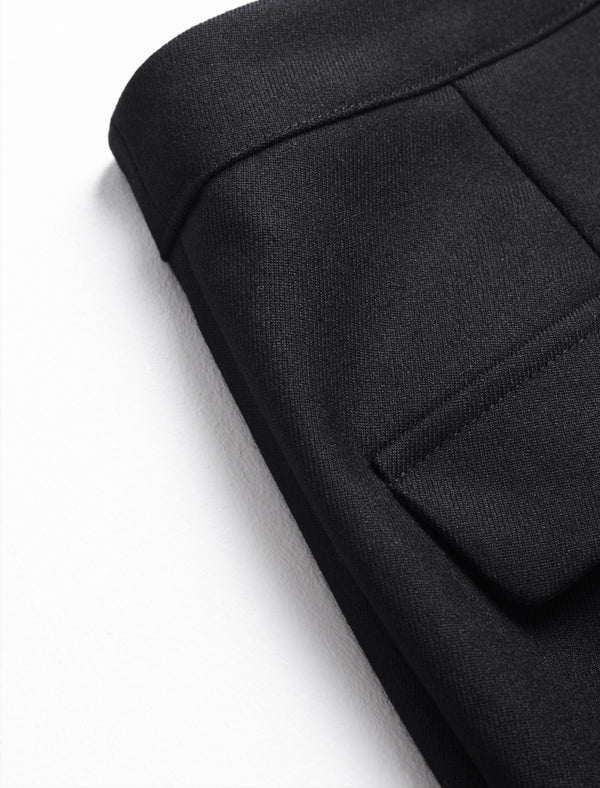 Back Slit Pocket Detail Midi Pencil Skirt