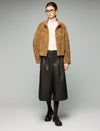 Stand-Collar Contrast-Panel Zip-Front Cropped Jacket
