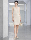 Chain-Trimmed Pocket in a Blended Fabric Knit Skirt