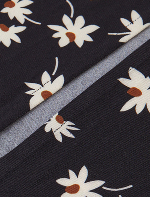 Floral Print Wrap Side Slit Midi Dress