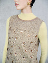 Sequin Textured Beaded Neck Sleeveless Shift Dress