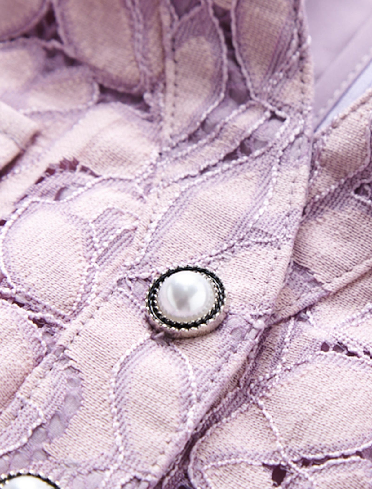 Lilac Floral V-Neck Lace Dress