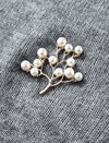 Wool Blend Pearl Brooch Short Sleeve Sweater